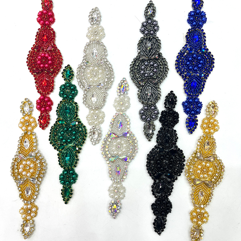 17*5cm Rhinestone Beaded Bridal Applique Wholesale