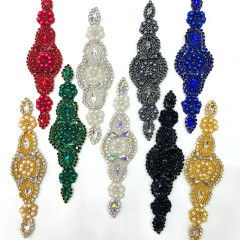 17*5cm Rhinestone Beaded Bridal Applique Wholesale