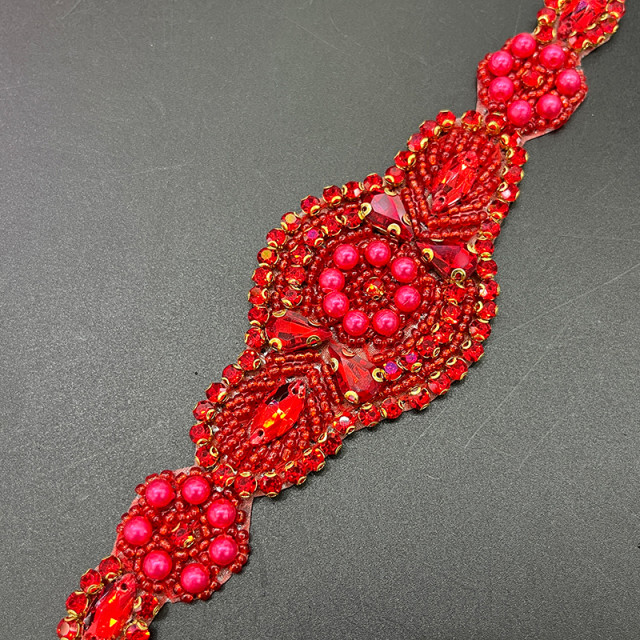 17*5cm Rhinestone Beaded Bridal Applique Wholesale