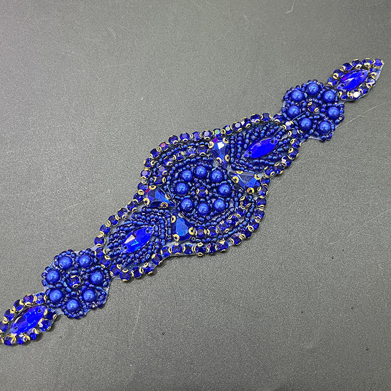 17*5cm Rhinestone Beaded Bridal Applique Wholesale
