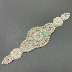 17*5cm Rhinestone Beaded Bridal Applique Wholesale