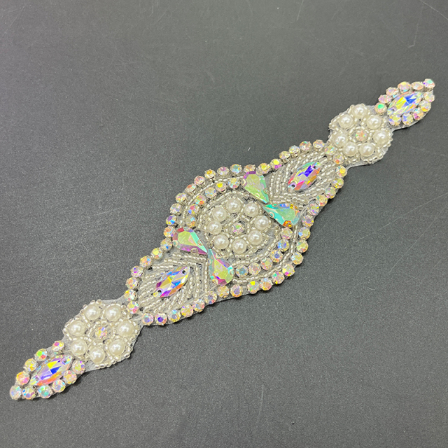 17*5cm Rhinestone Beaded Bridal Applique Wholesale