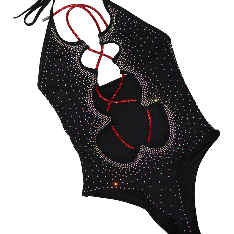 Bling Rhinestone Strap Bodysuit Aesthetic Stripper Outfits Exporter