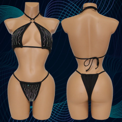 Black Diamond Two Piece Exotic Dancewear Bathing Suits Wholesale