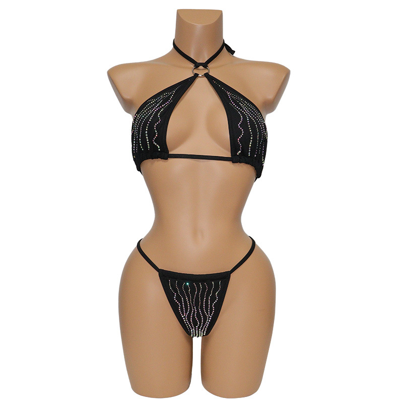 Black Diamond Two Piece Exotic Dancewear Bathing Suits Wholesale
