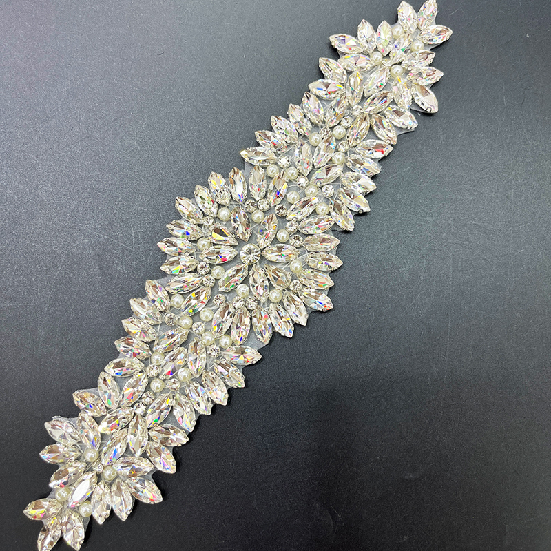 26*7.5cm Diamond Applique for Wedding Gown Dress Custom