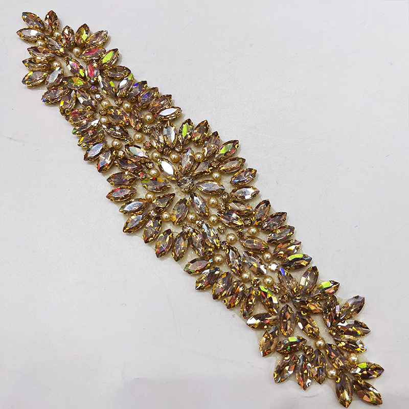 26*7.5cm Diamond Applique for Wedding Gown Dress Custom