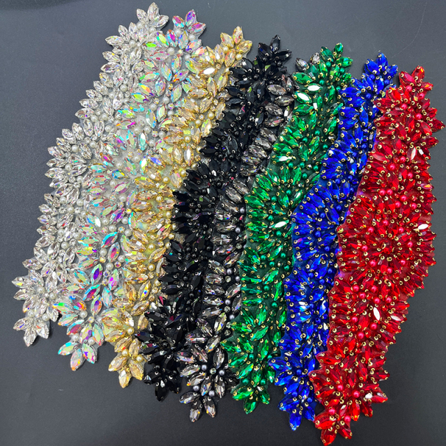 26*7.5cm Diamond Applique for Wedding Gown Dress Custom