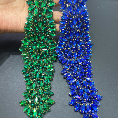 26*7.5cm Diamond Applique for Wedding Gown Dress Custom