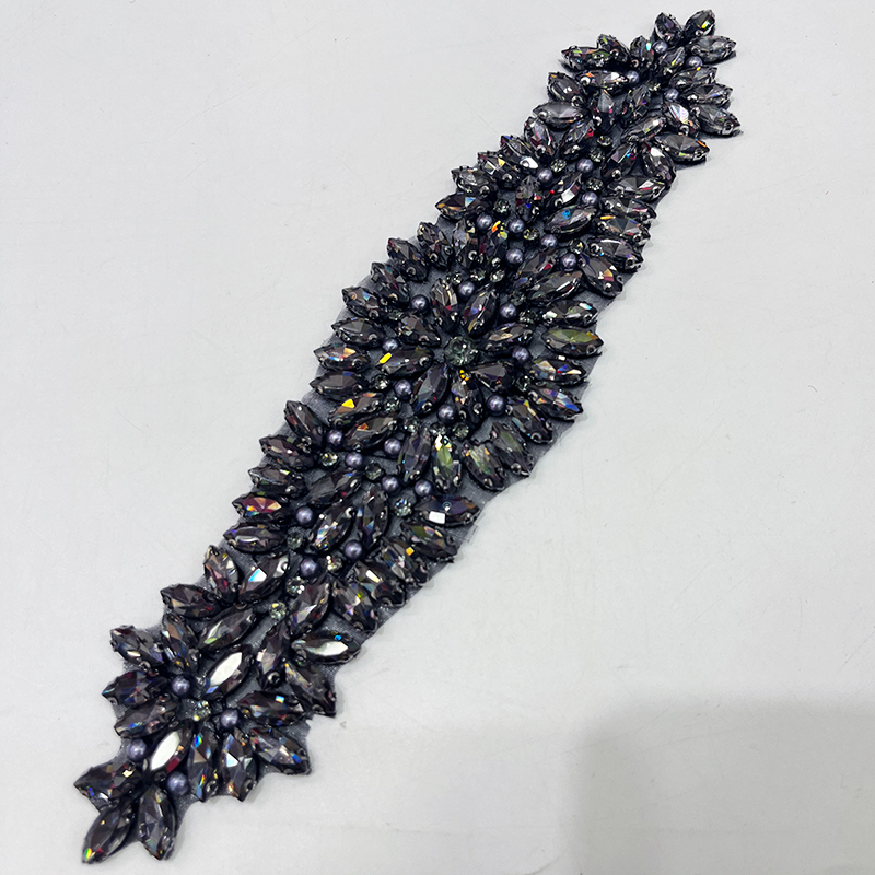26*7.5cm Diamond Applique for Wedding Gown Dress Custom