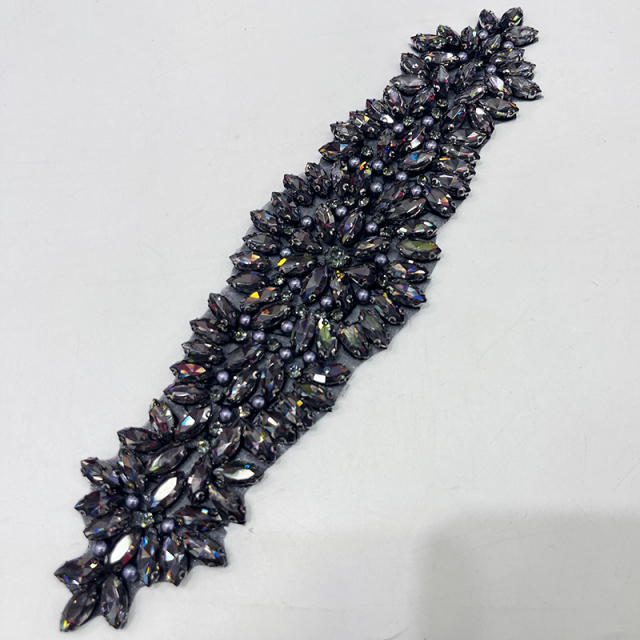 26*7.5cm Diamond Applique for Wedding Gown Dress Custom
