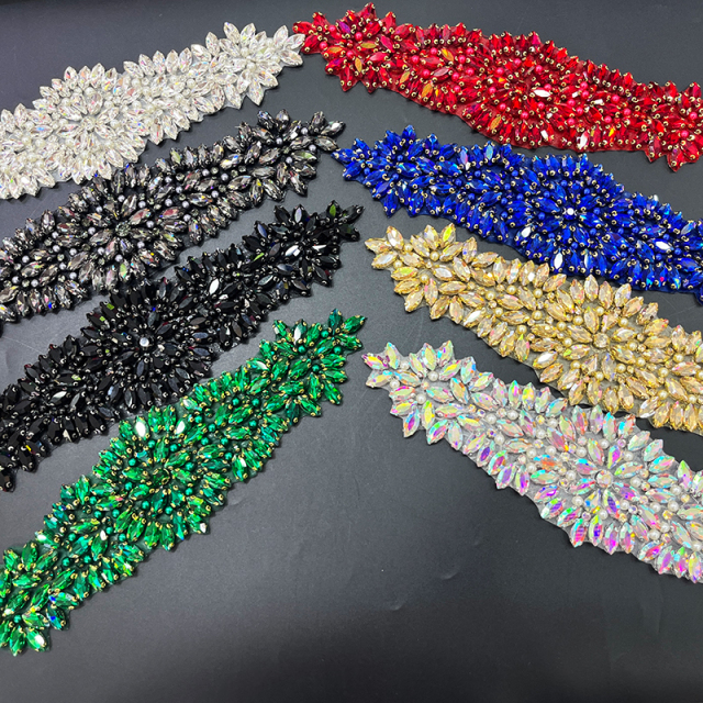 26*7.5cm Diamond Applique for Wedding Gown Dress Custom