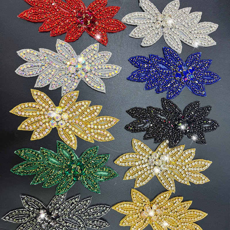 14.5*8.7cm Colorful Floral Shaped Applique for Wedding Dress Exporter