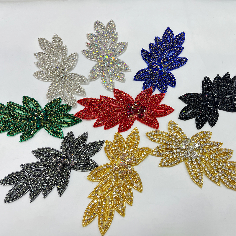 14.5*8.7cm Colorful Floral Shaped Applique for Wedding Dress Exporter
