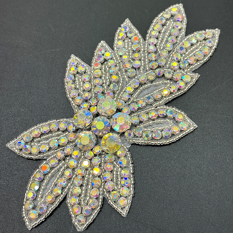 14.5*8.7cm Colorful Floral Shaped Applique for Wedding Dress Exporter