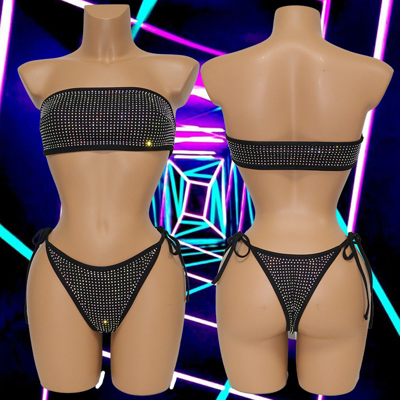Bedazzled Strapless Swim bikini Top Exotic Dancewear Costumes Wholesale