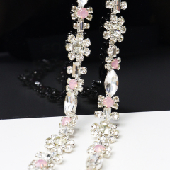 Sparkle Flower Shaped Rhinestone Trim for Sewing Wholesale