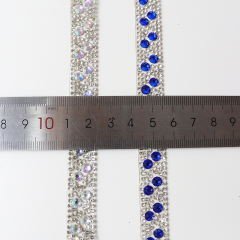 Bling White Jeweled Trim Iron On Clothes Exporter
