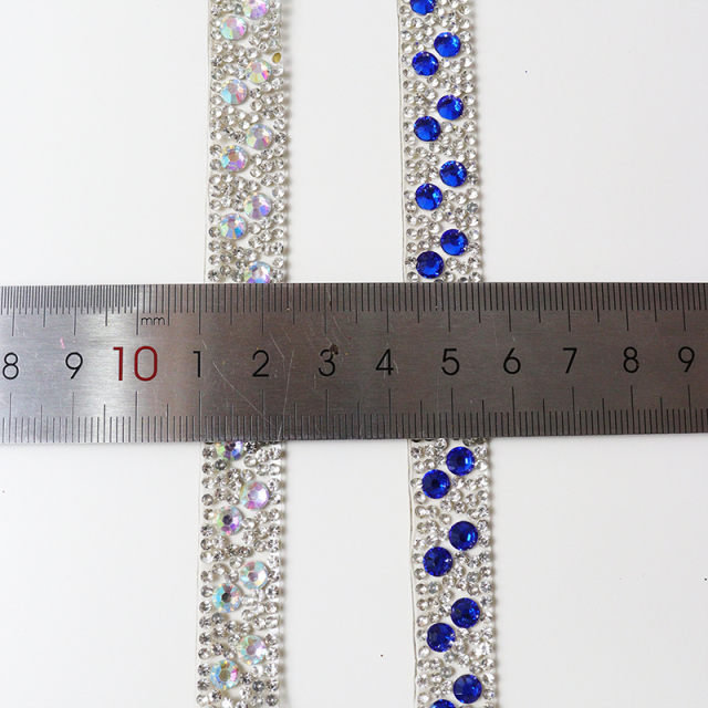 Bling White Jeweled Trim Iron On Clothes Exporter