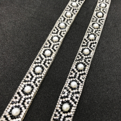 Sparkling Pearl Rhinestone Trim for Dresses Supplier