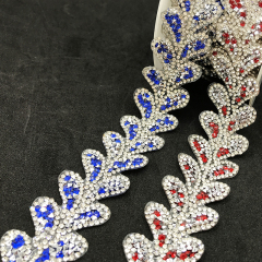 Bling Heart Shaped Crystal Trim for Dresses Factory