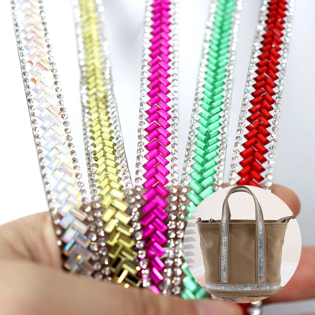 Luxury Diamond Glass Trim Iron On Bag Clothing Supplier