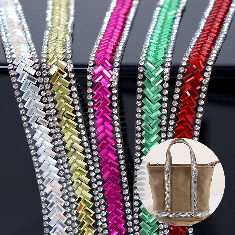 Luxury Diamond Glass Trim Iron On Bag Clothing Supplier