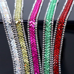 Luxury Diamond Glass Trim Iron On Bag Clothing Supplier