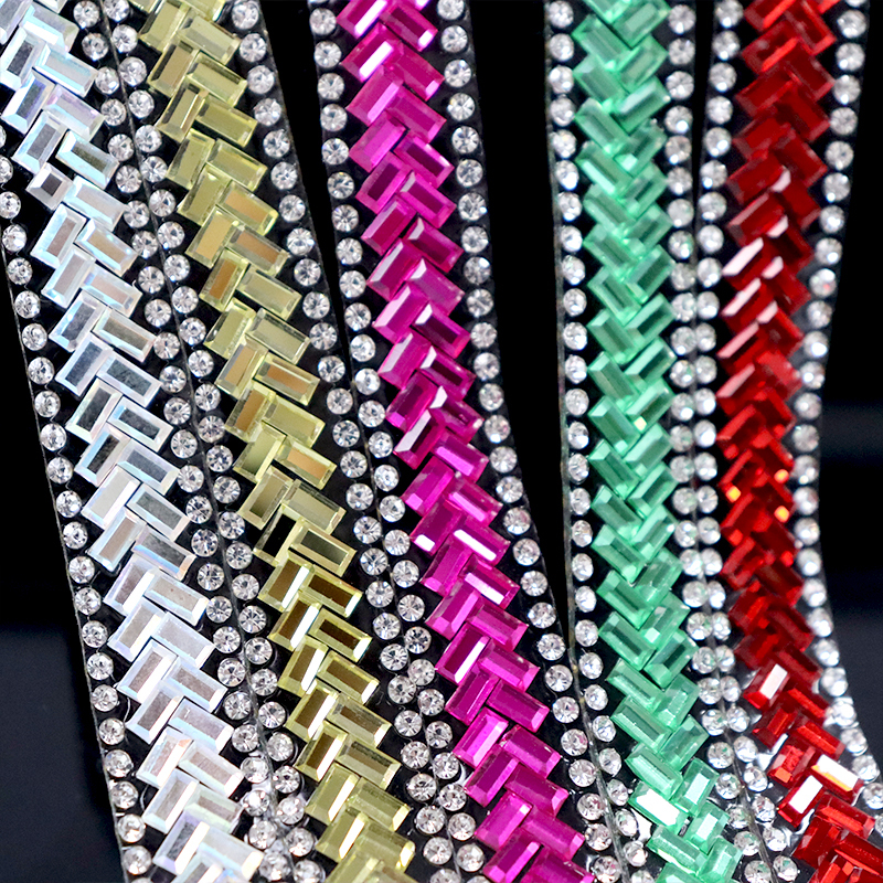Luxury Diamond Glass Trim Iron On Bag Clothing Supplier
