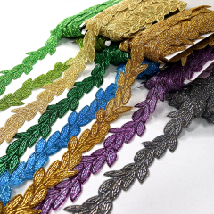 Embroidery Sequins Rhinestone Beaded Leaf Trim Manufacturer