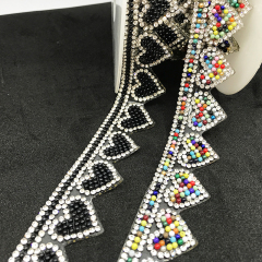 Sparkly Heart Shape Crystal Rhinestone Trimming Manufacturer