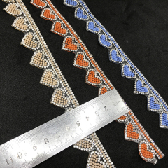 Sparkly Heart Shape Crystal Rhinestone Trimming Manufacturer