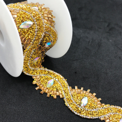 Shiny Eye Shaped AB Rhinestone Trim Factory