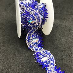 Shiny Eye Shaped AB Rhinestone Trim Factory