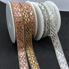 Rose Gold Glass Rhinestone Trimming Factory