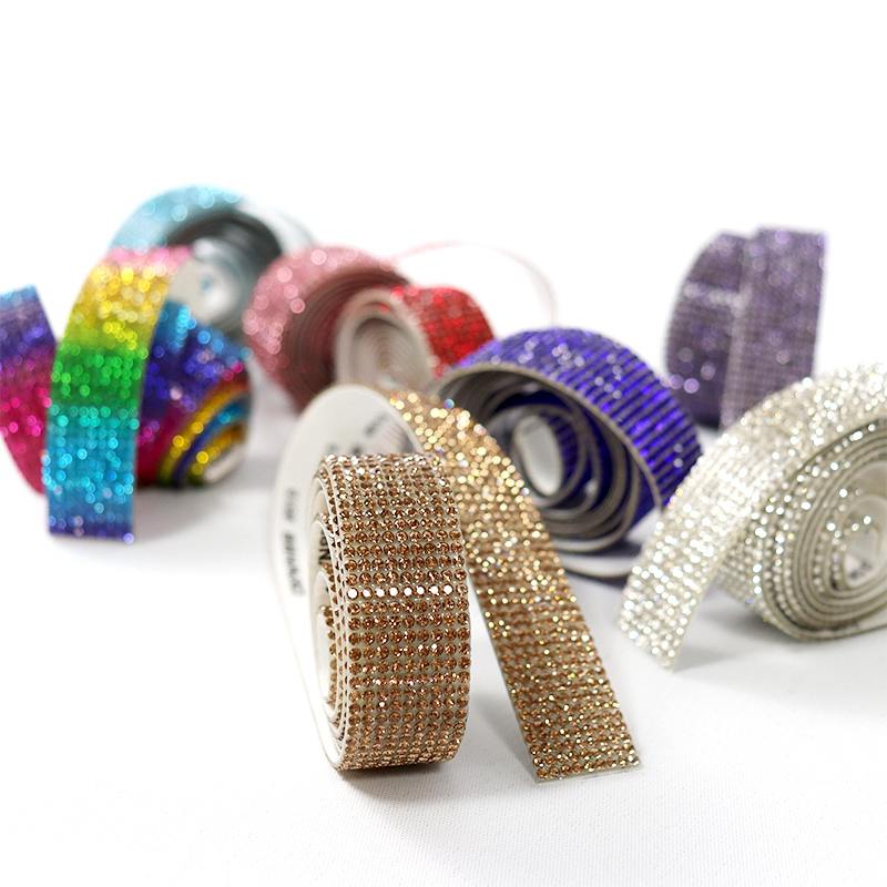 Multi Colors Rhinestone Adhesive Tape Trimming Factory