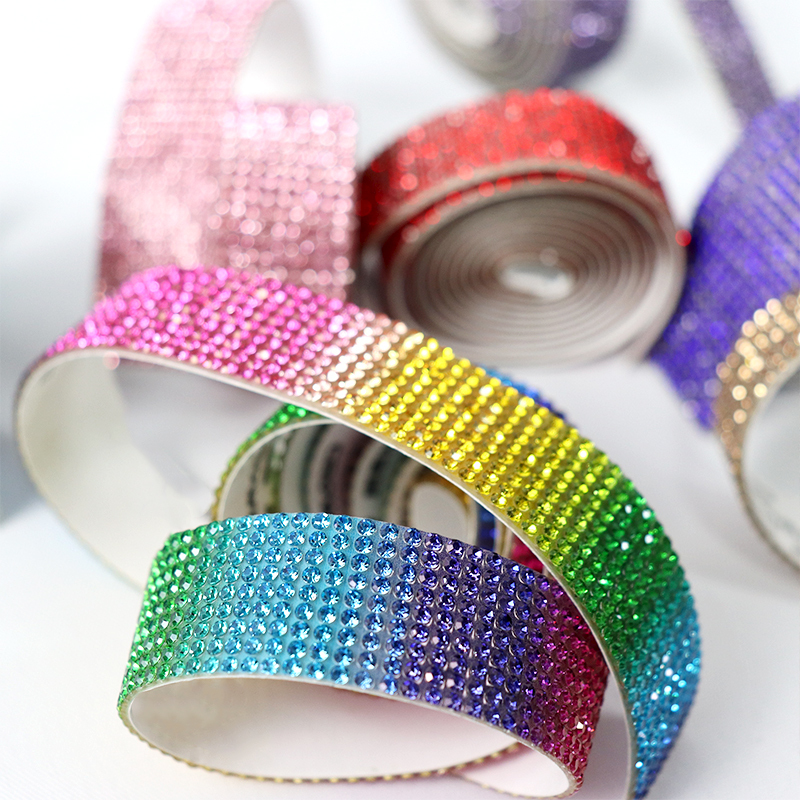 Multi Colors Rhinestone Adhesive Tape Trimming Factory