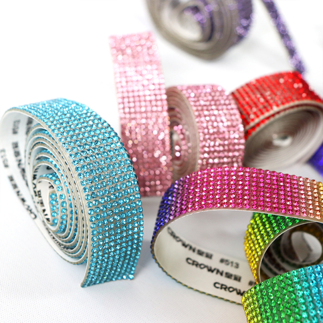 Multi Colors Rhinestone Adhesive Tape Trimming Factory