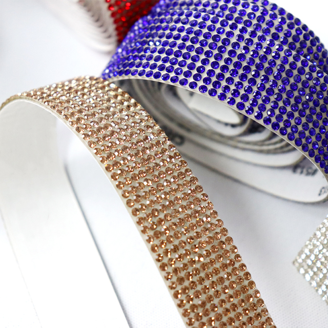 Multi Colors Rhinestone Adhesive Tape Trimming Factory