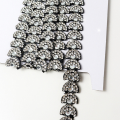 Black Semicircle Crystal Trim for Sewing Wholesale