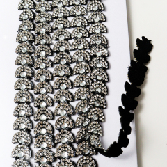 Black Semicircle Crystal Trim for Sewing Wholesale