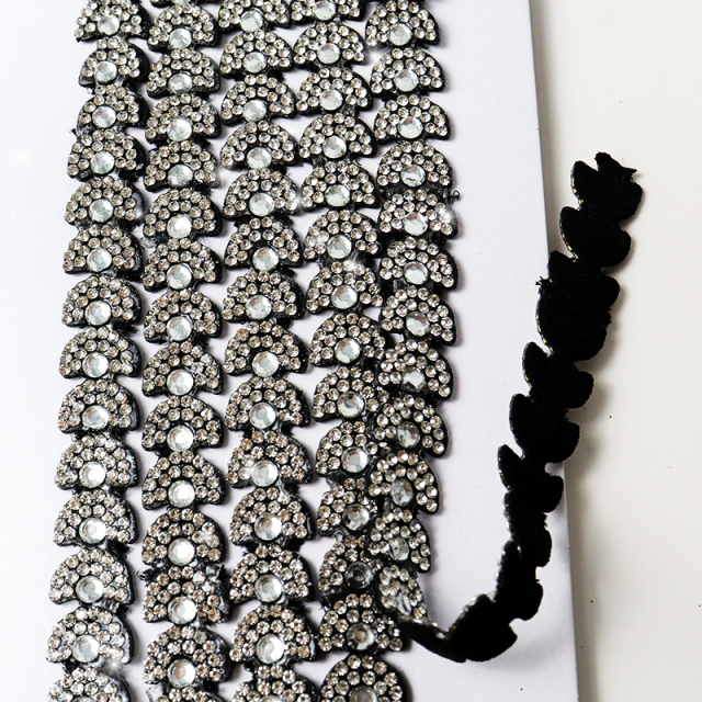 Black Semicircle Crystal Trim for Sewing Wholesale