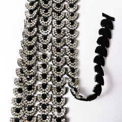 Black Semicircle Crystal Trim for Sewing Wholesale