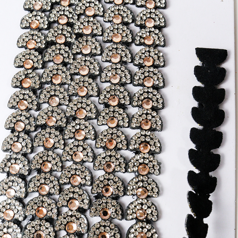 Black Semicircle Crystal Trim for Sewing Wholesale