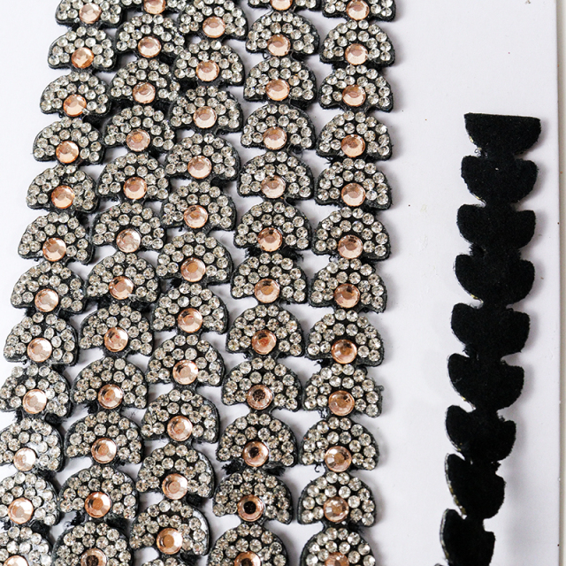 Black Semicircle Crystal Trim for Sewing Wholesale