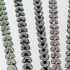 Black Semicircle Crystal Trim for Sewing Wholesale