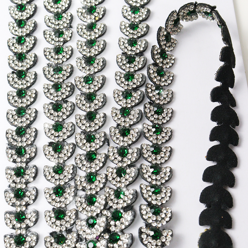 Black Semicircle Crystal Trim for Sewing Wholesale