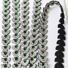 Black Semicircle Crystal Trim for Sewing Wholesale