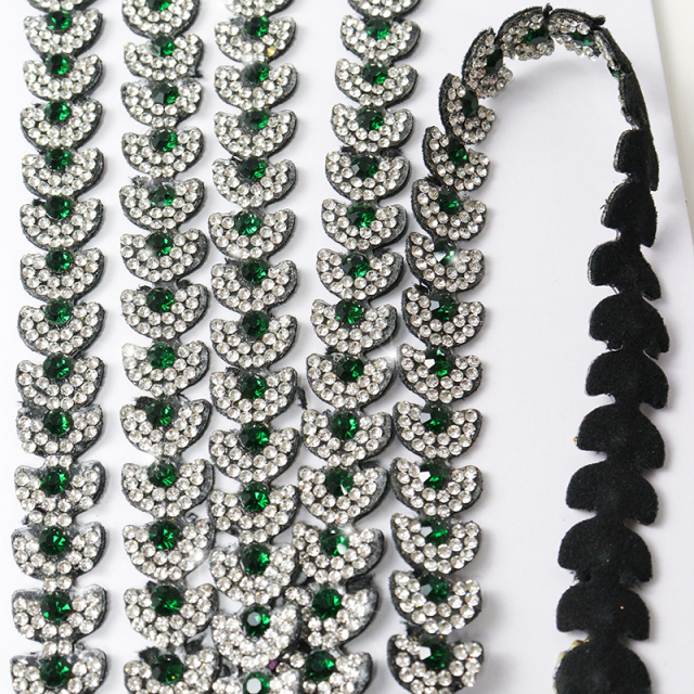 Black Semicircle Crystal Trim for Sewing Wholesale