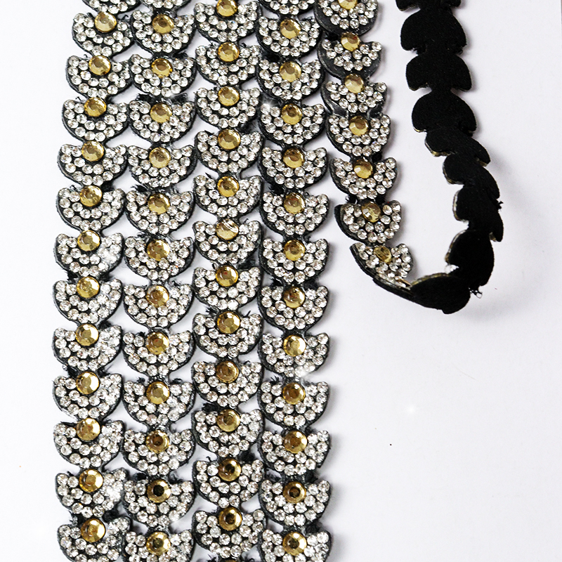 Black Semicircle Crystal Trim for Sewing Wholesale